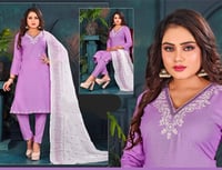 Image 2 of KSV81024-Soft Rayon Cotton Kurtha Set in Pink
