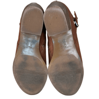 Image 7 of Naturalizer Wilda Brown Flat Studded Ankle Boots with Buckle -Size 9.5