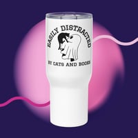 Easily distracted by cats & books ghost & kitty Travel mug with a handle