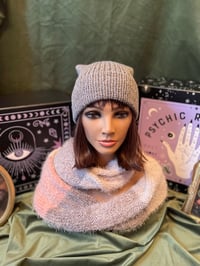 Image 4 of "Effortlessly Cool" Hand-Knit Slouchy Gray Beanie 