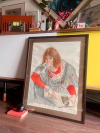 Image 2 of Striking 80s Watercolour Portrait on Paper