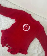 Image 1 of Embroided Frill Knitted Romper