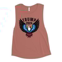 Image 6 of Trump 2024 Patriotic Eagle Ladies’ Muscle Tank from PatriotsCo