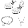 Heart Charm Pendant necklace, earrings, bracelet with Proverbs 4:23 Scripture set