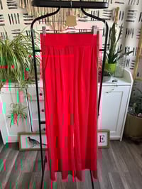 Image 1 of red wide leg pants with pockets 