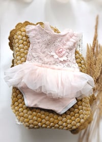Image 1 of Photo prop | Newborn girls photography  body-dress Caia - baby pink