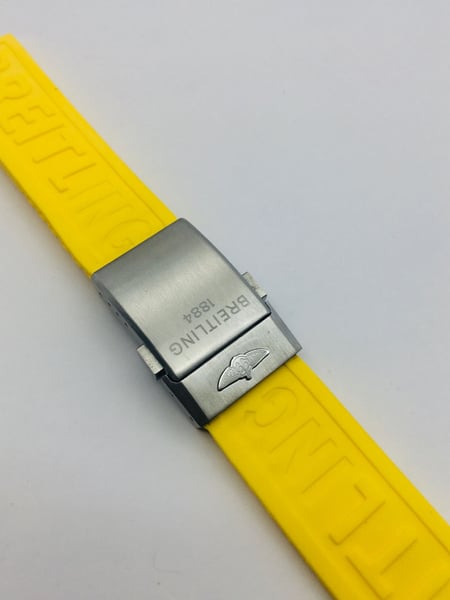 Image of 22mm-24mm Yellow silicone Rubber Watch Strap Band Bracelet,for breitling watch,straight lug.new