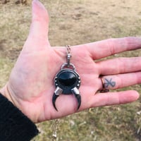 Image 2 of Porcupine claw & Rainbow Obsidian pendant 