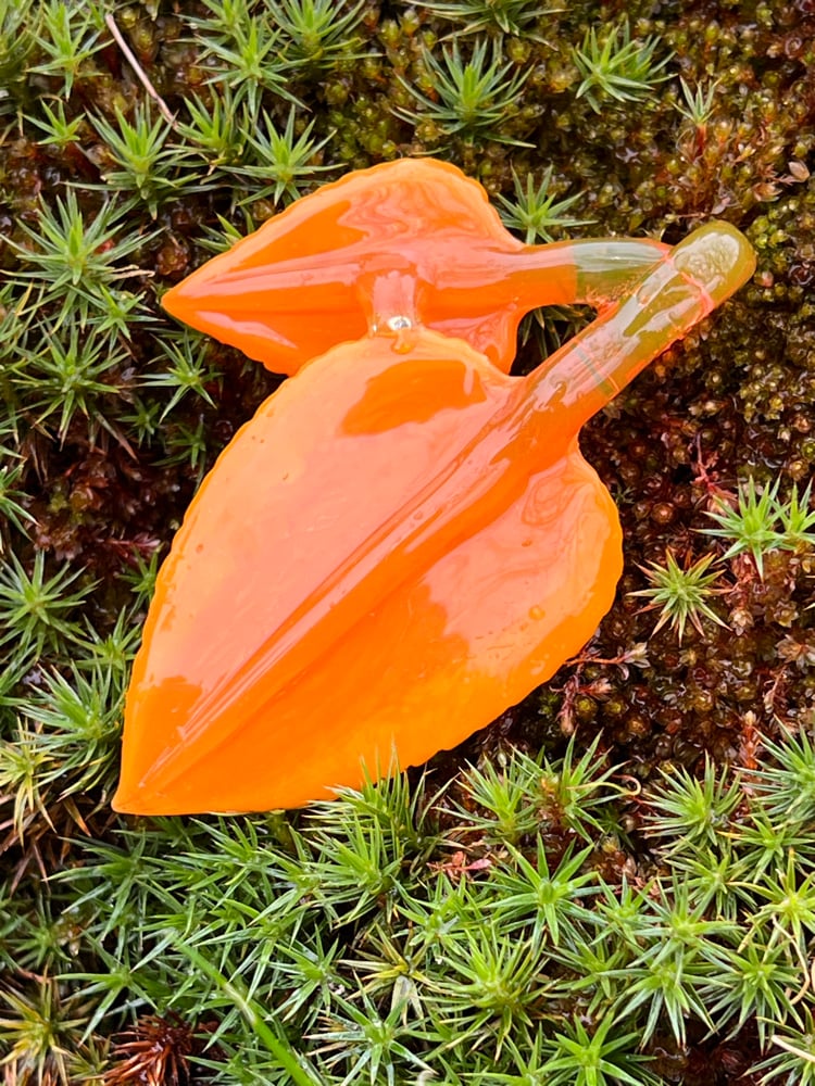 Image of Orange Sunburst Double Leaf Pendant