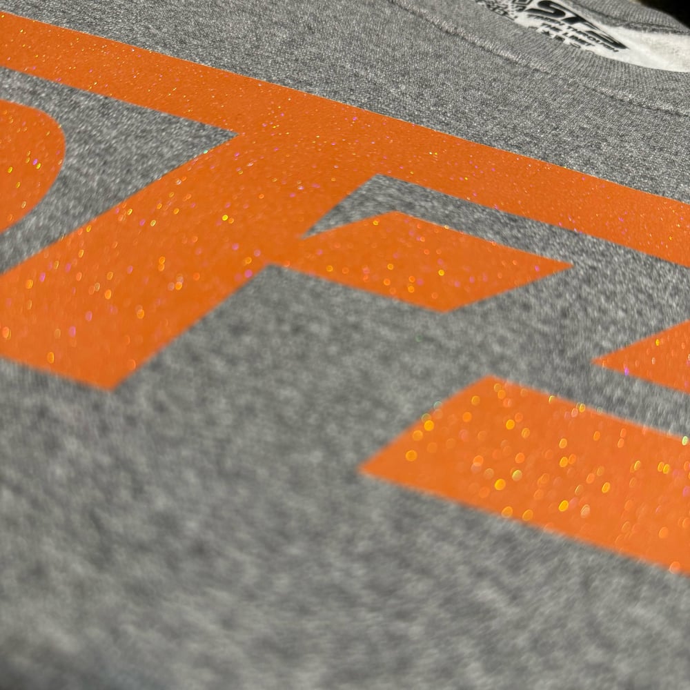 Sparkling Orange On Graphite Grey Hoodie/Crewneck