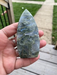 Image 1 of Teardrop Moss Agate Tower