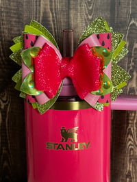 Image 3 of Sweet Summer Watermelon Tumbler Straw Bow