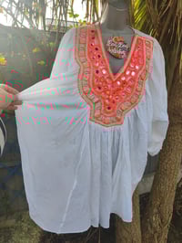 Image 2 of Cotton kaftan and matching bag set