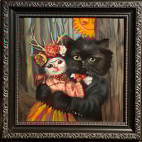Image 2 of "Palomita y Sapo (Frida y Diego)" Original painting