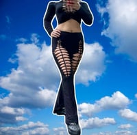 Image 2 of Slit Weave Flare Pants ONLY Made To Order 