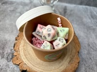 Image 5 of Ice Cream Dice | Pastel Pink, Mint and White Resin Dice Set