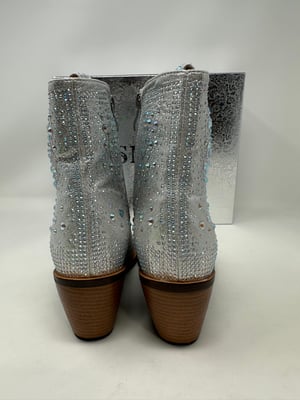 Image of  rhinestone Silver cowgirl Boots  women’s Size 11 - Free Shipping 