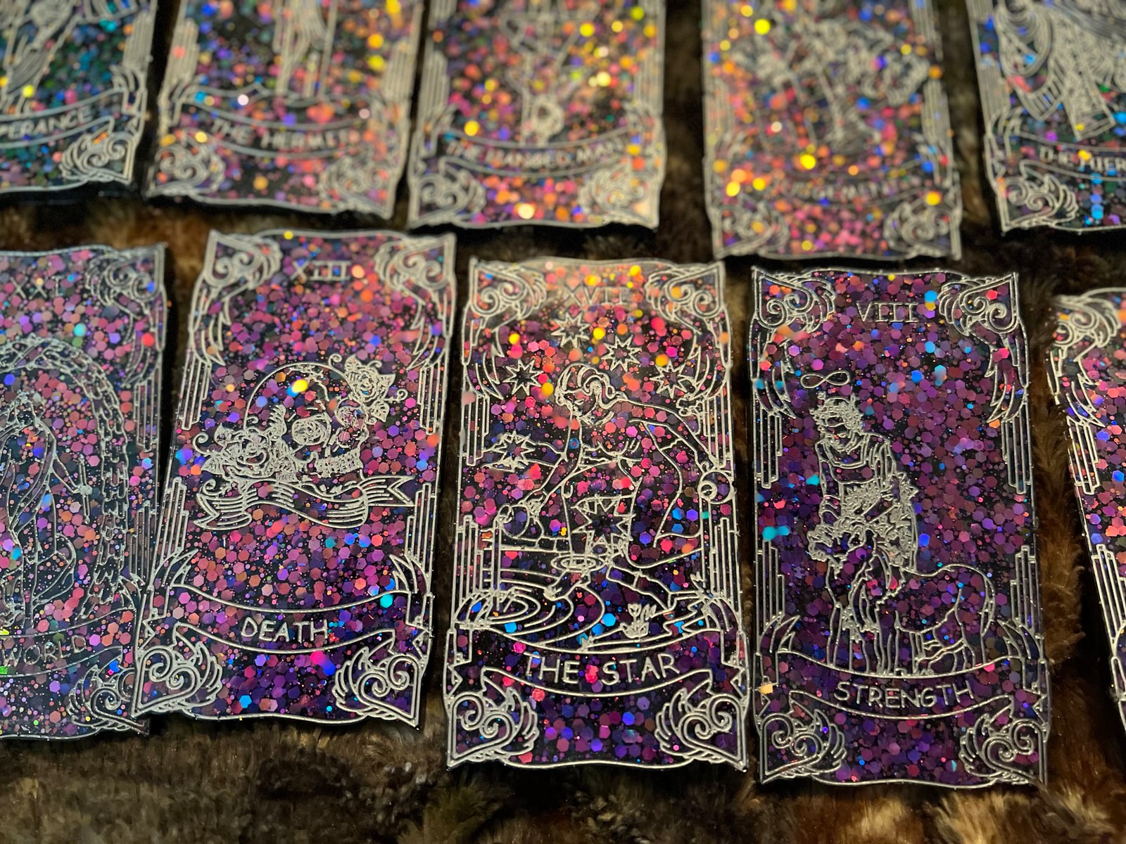Resin Holographic Glitter Tarot Cards A Little’s Imagination