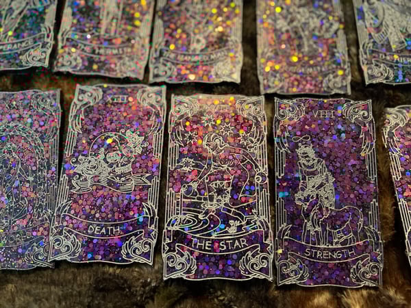 Image of Resin Holographic Glitter Tarot Cards