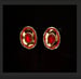 Image of Gold & Red Gem Clip-On Earrings 