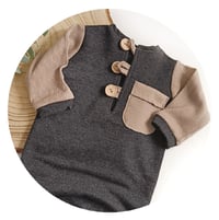 Image 1 of Baby Boy onesie for Sitter Photoshoot | Callan | 9-12 months | dark grey and beige