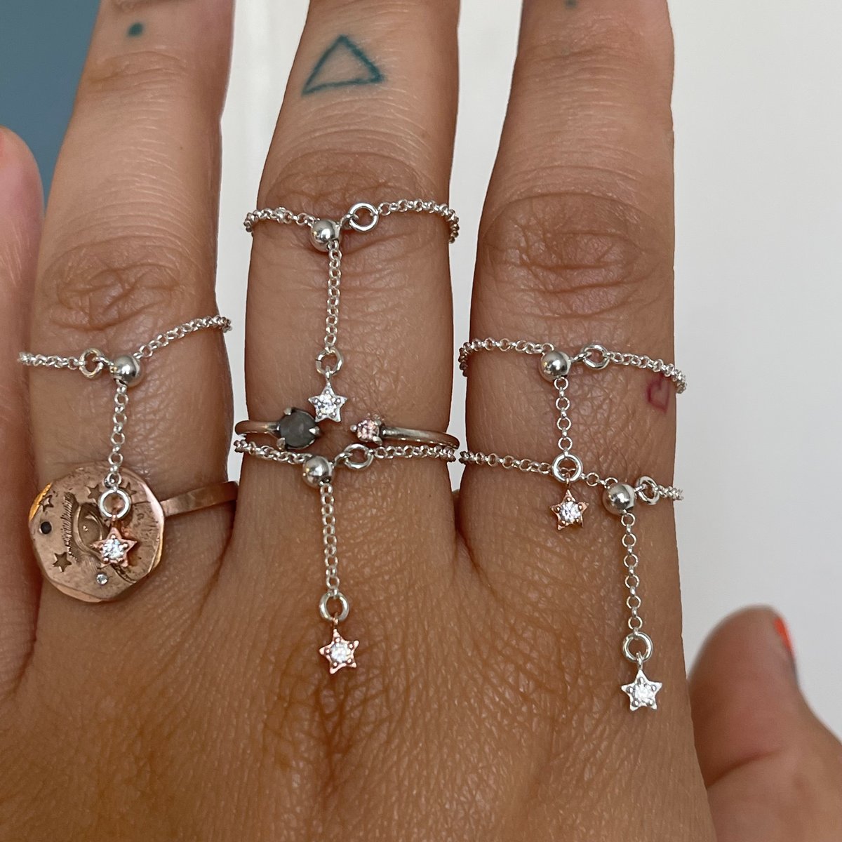 Image of Adjustable chain and star ring
