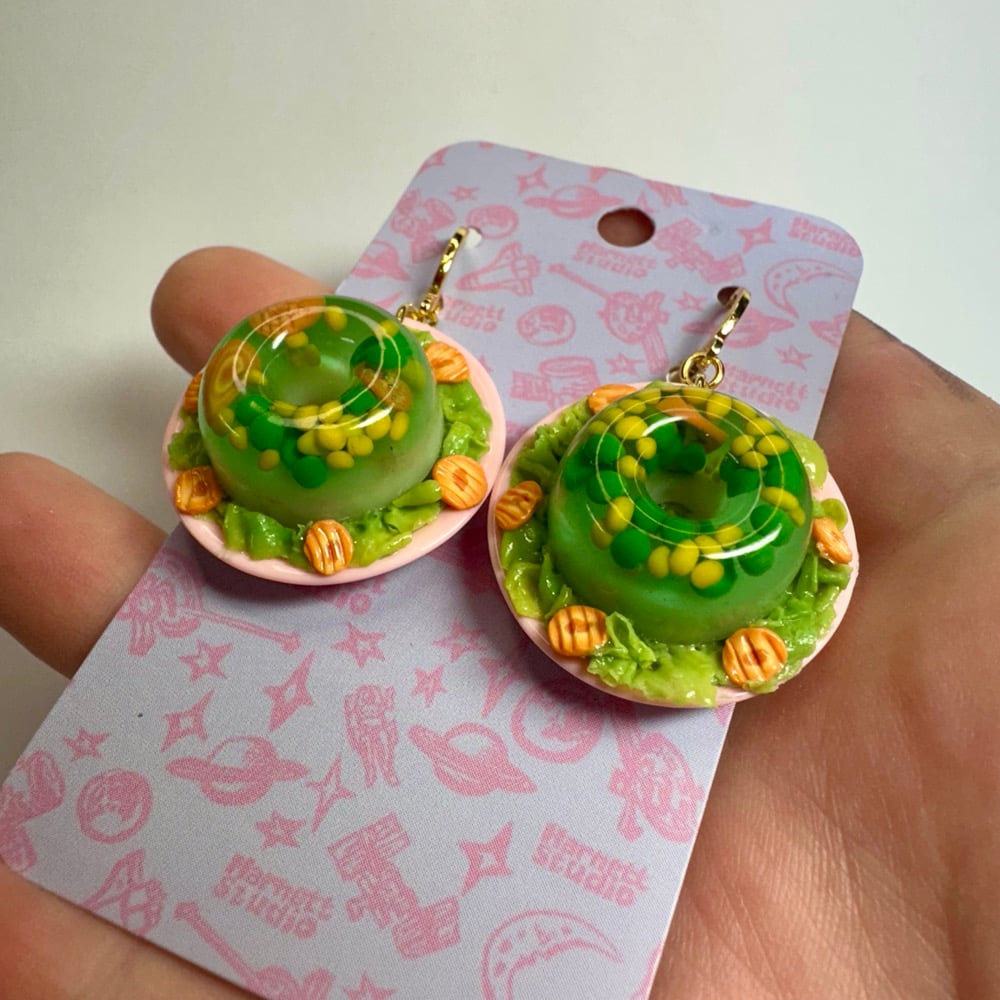 Image of Carrots, Peas, and Corn Gelatin Earrings