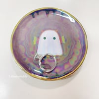 Image 5 of Purple Ghost Trinket Dish With Rainbow Effect (3.5 Inches Diameter)