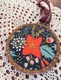 Image 1 of 3.5" Dark floral ornament 