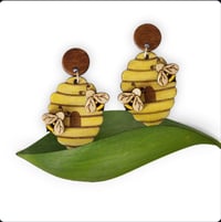 Image 4 of 3D Beehive Earrings 