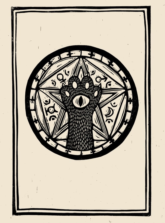 Magic Cat Paw Block Print