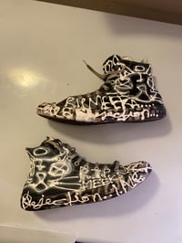 $80 size 12 men  EUR 46.5 hand painted puff paint converse high tops