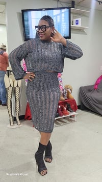 Image 1 of Black/Grey 2pc Skirt 