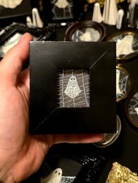 Image 1 of 1800’s biblical Ghost with preserved spider web - black framed.