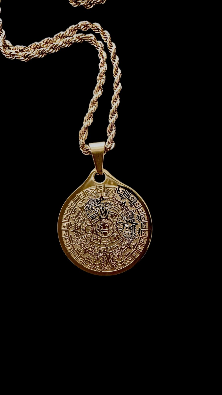 Image of Aztec Calendar Necklace 