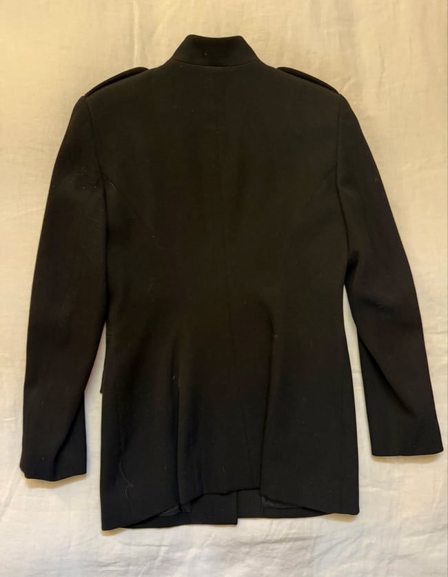 original 1980s DKNY wool black military napoleon coat jacket 