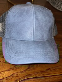 Image 3 of Leather Adjustable Baseball Hat 