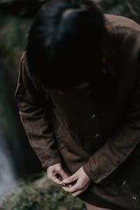 Image 6 of Quiescenza • Brown linen and organic cotton dress