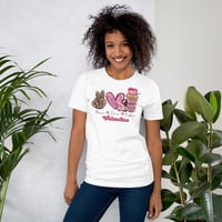 Image 3 of Peace, Love and Coffee Valentine Unisex t-shirt