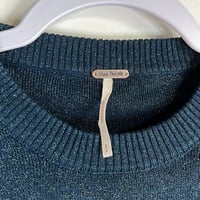 Image 7 of FREE PEOPLE let it shine teal blue metallic sweater top shirt