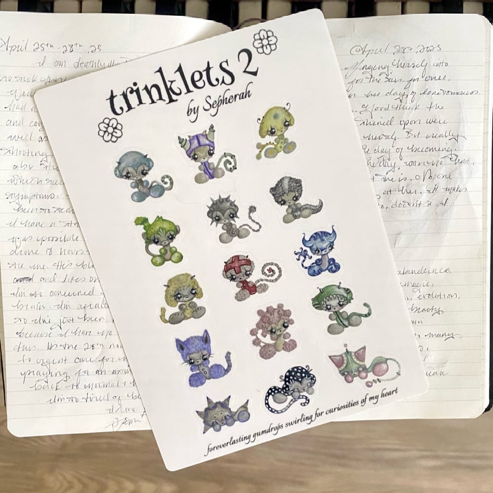 Image of trinklets 2 sticker sheet (15 pc) transparent