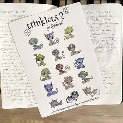 Image of trinklets 2 sticker sheet (15 pc) transparent 