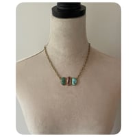 Image 3 of Variscite Cantera Opal and Turquoise Triple Stack Necklace
