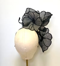 Image 4 of Black organza flowers headpiece #2