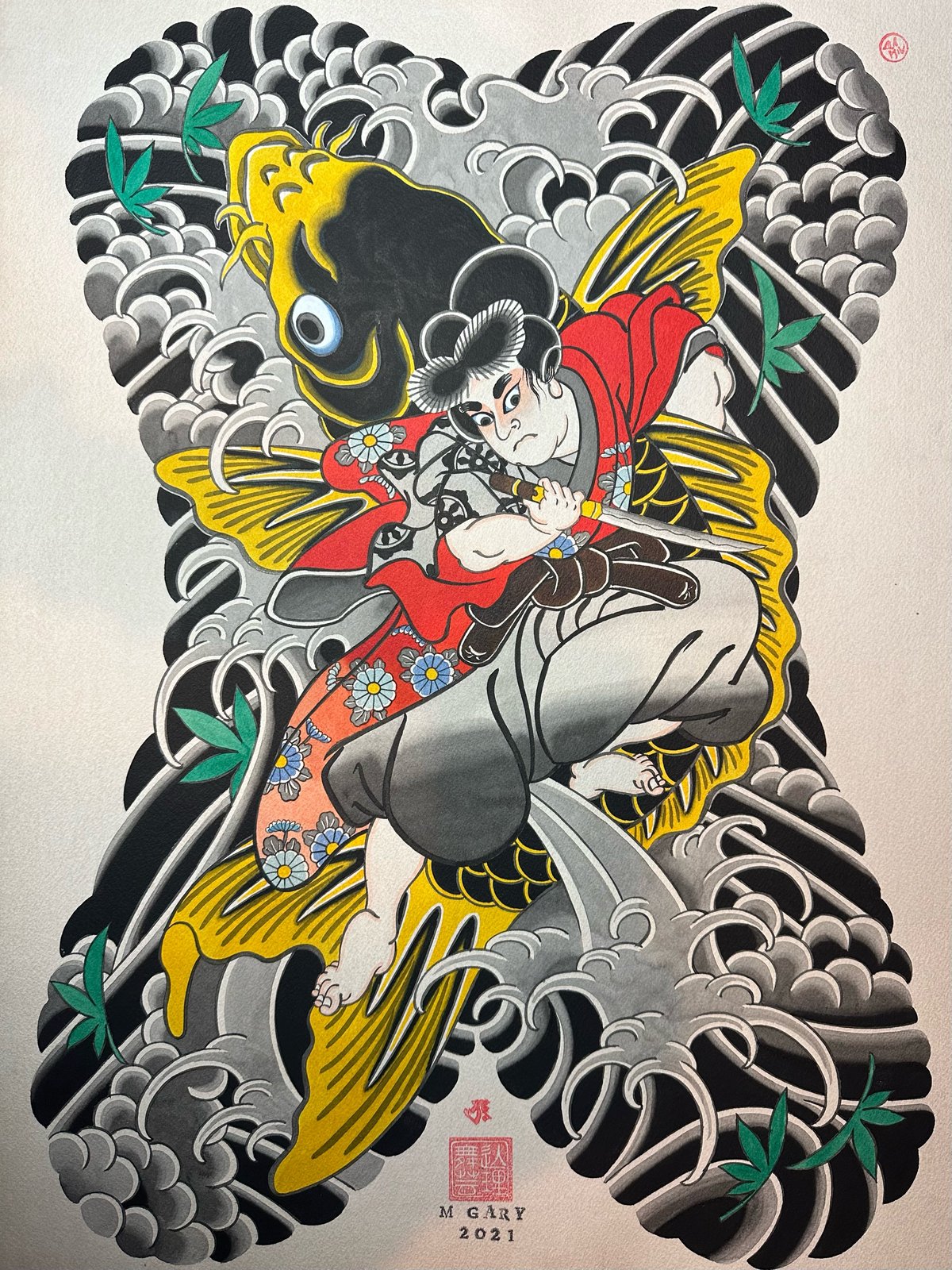Image of Original Painting Hero & Giant Koi