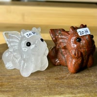 Image 1 of Clear Quartz and Red Jade Laying Dragon ($20)