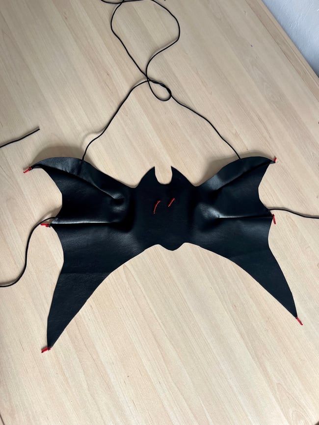 Handmade Halloween Faux Leather Bat top 
