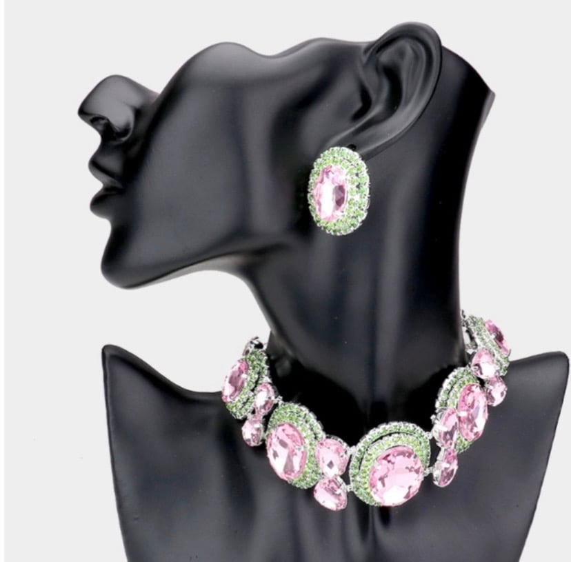 Image of Stone Accented  Choker Necklace 