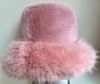 Pink Fluffy Fur Bucket Hat