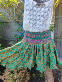Image 10 of Boho Mini Skirt- Yellow  green m/L upto 16 uk
